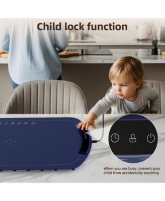 7-Temp Food Warming Mat, 250W Low Energy Consumption (104&deg;F-212&deg;F), 5H Timer & Child Lock, Ultra-Thin Roll-Up Buffet Hot Plate