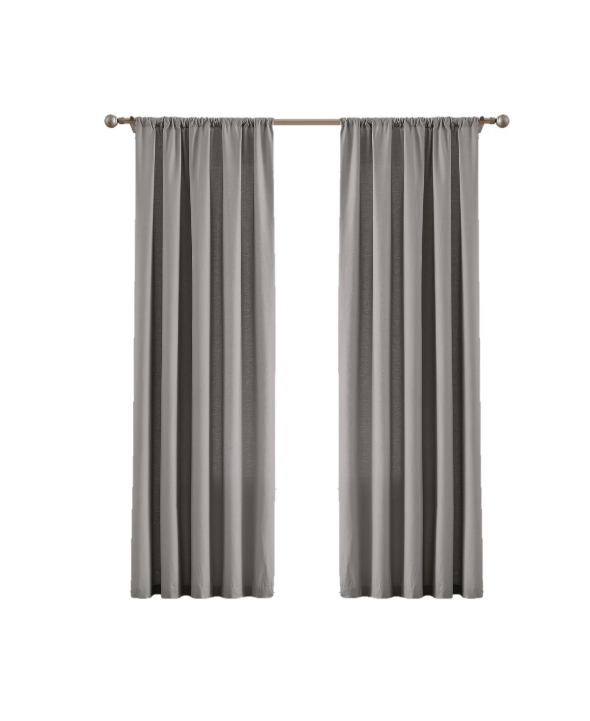 Brooklyn Loom 100% Cotton 200 Thread Count Percale Drape Pair 2 Piece Window Curtain