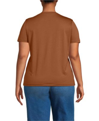 Plus Size Relaxed Supima Cotton V-Neck T-Shirt