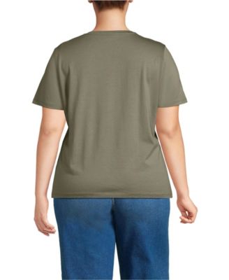 Plus Size Relaxed Supima Cotton V-Neck T-Shirt
