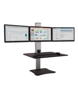 High Rise Electric Triple Monitor Sit Stand Desk Converter