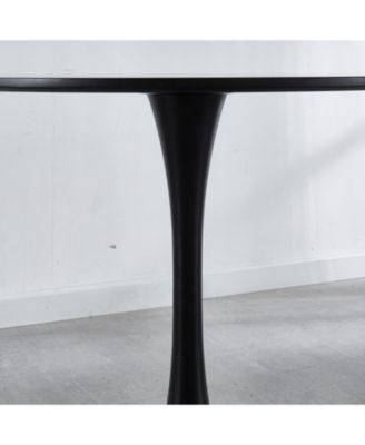  42.1" Mid-Century Dining Table Round Top, Seats 4-6