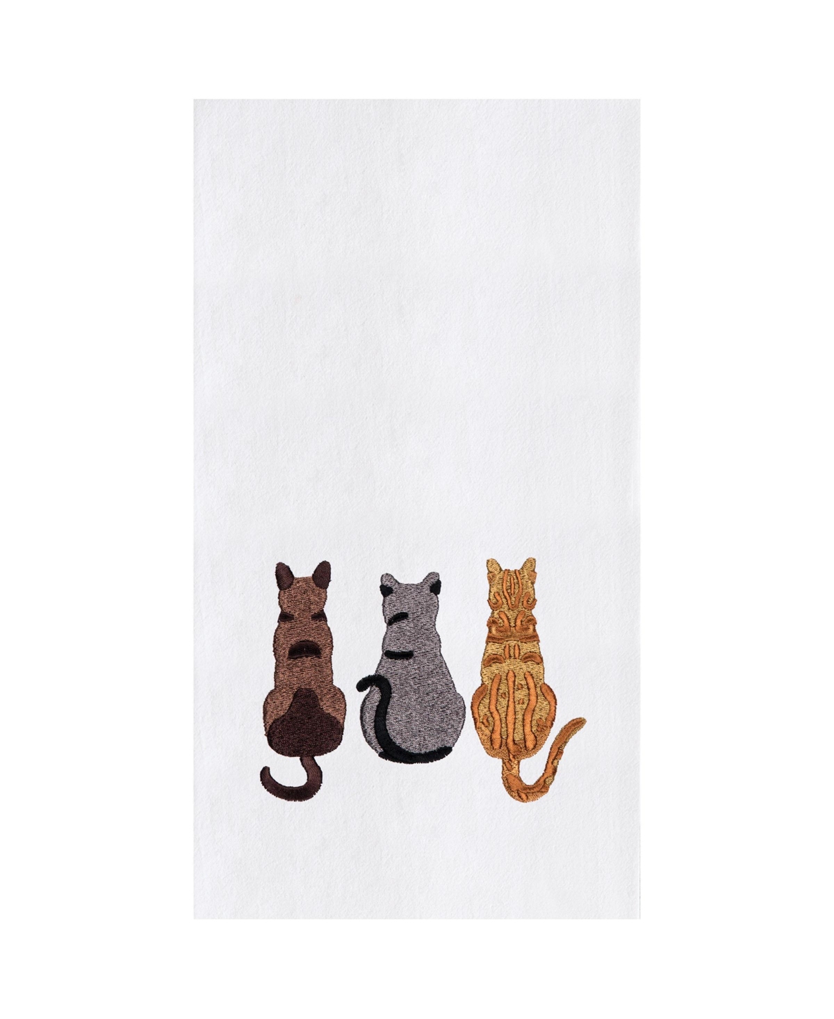 C&F Home Cat Tails Trio Kitchen and Bathroom Embroidered Hand Towel.