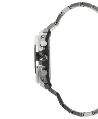 Men's Japanese Quartz Silver-Tone Stainless Steel Watch, 44.2mm