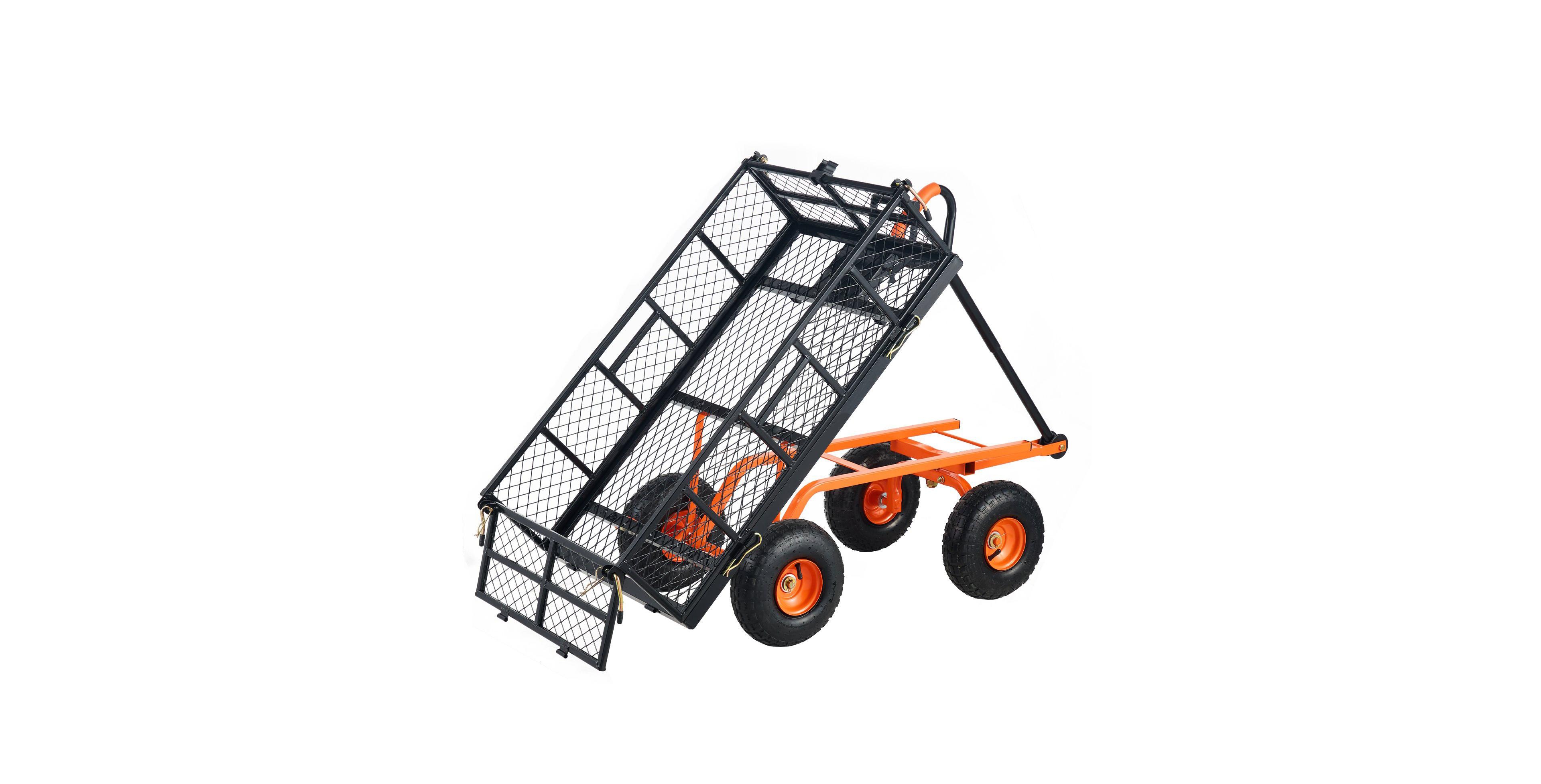 Sugift Heavy-Duty Garden Cart with 880 lbs Capacity & 10-inch Wheels