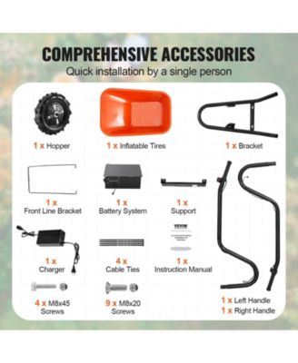 SUGFIT 500W Electric Wheelbarrow with Power Drive & Large Hopper