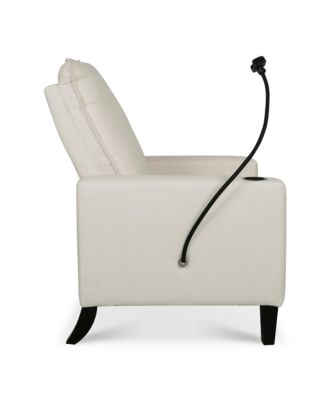 Modern Cozy Fabric Armchair with Adjustable Backrest and Storage