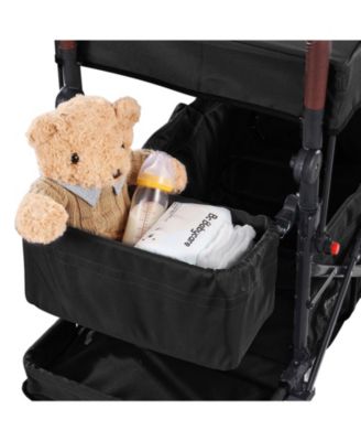 SUGFIT Wagon Stroller for 2 Kids Folding Push-Pull Stroller with Canopy