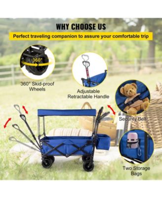 SUGFIT Heavy-Duty Folding Wagon with All-Terrain Wheels & 350 lbs Capacity