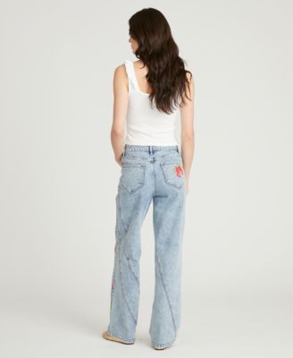 Women's Ira Twirly Tulips Mid Rise Jeans