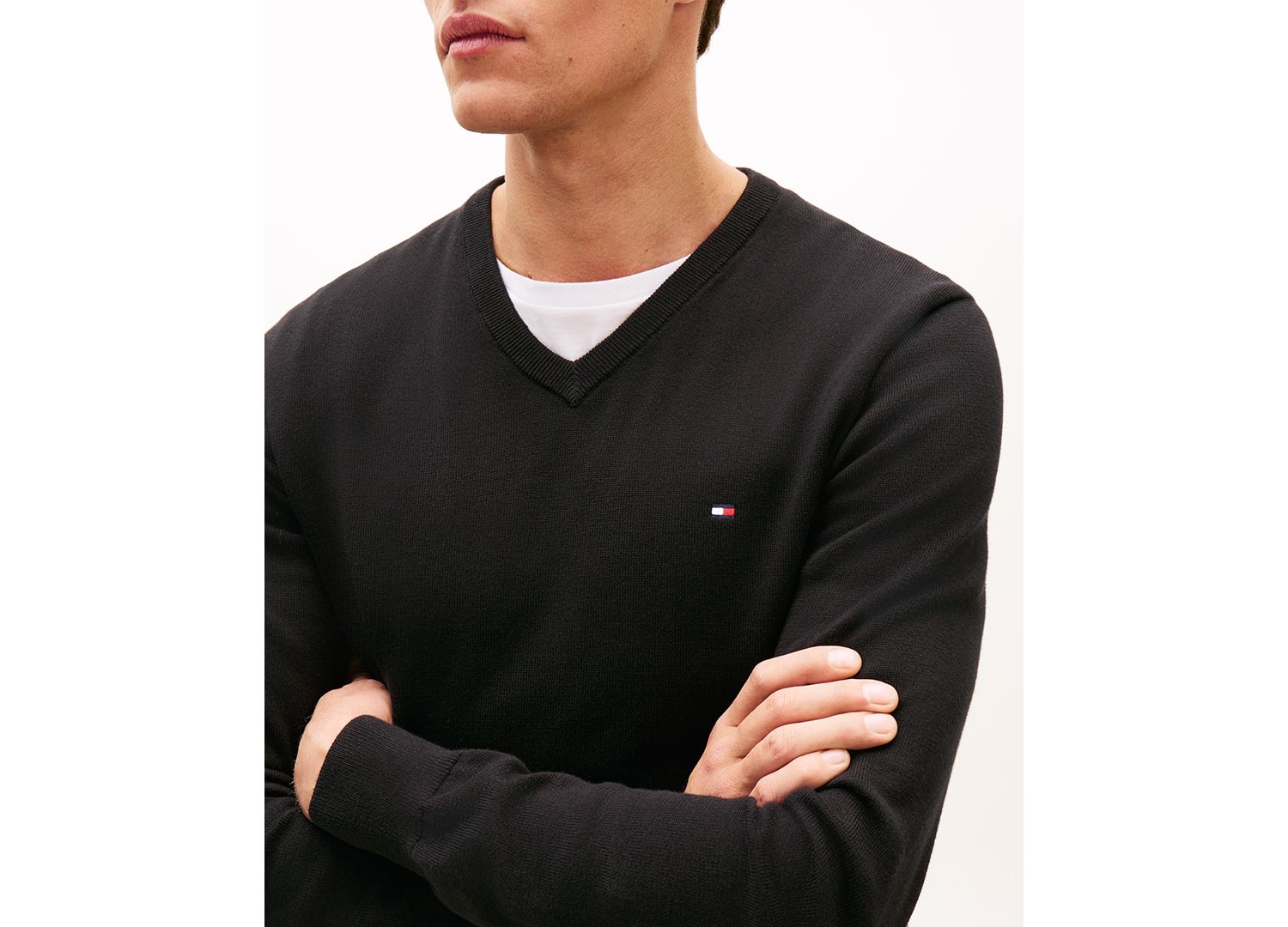 Men's Essential Cotton V-Neck Sweater
