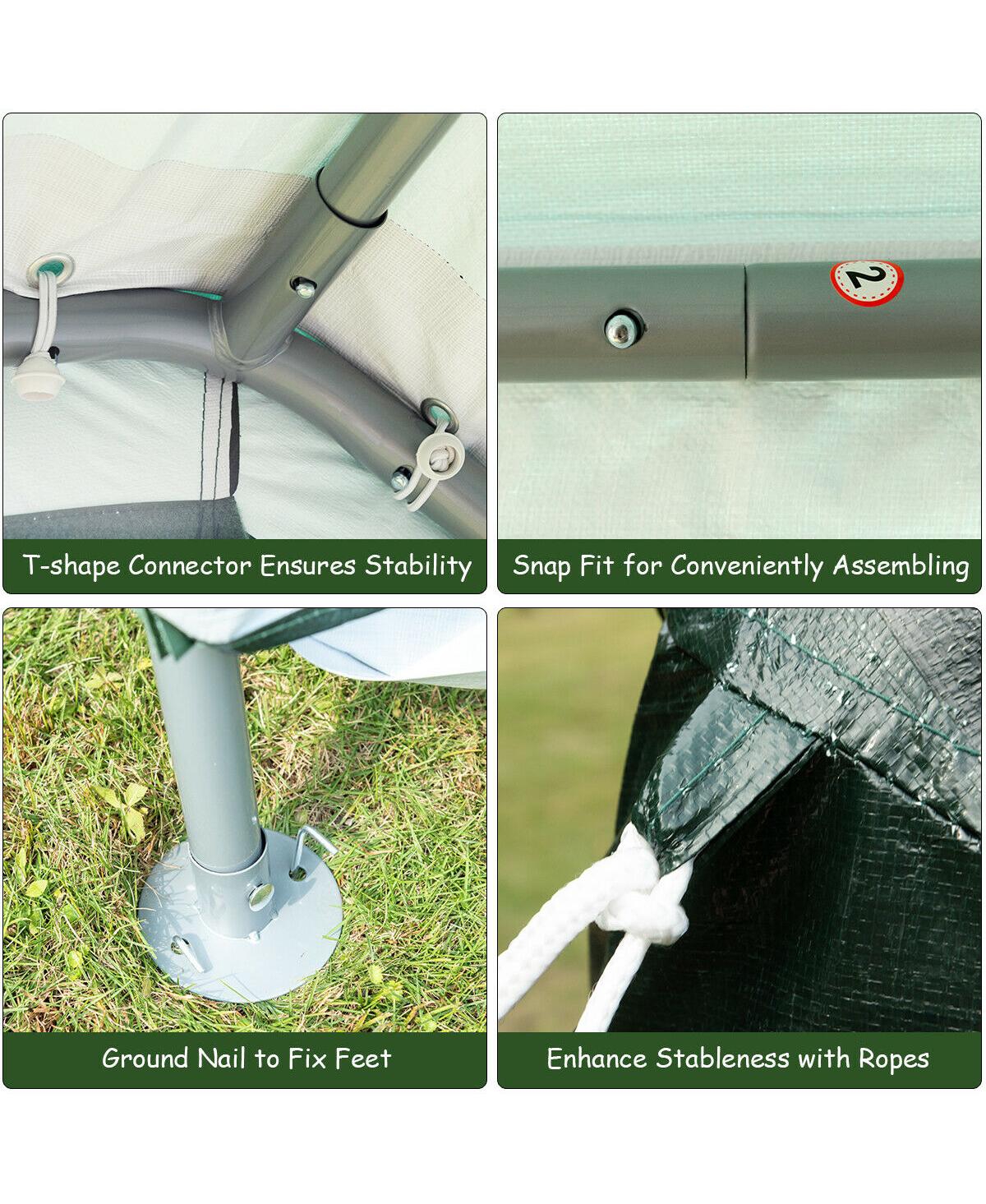 Givimo Outdoor Carport Shed with Sidewalls and Waterproof Ripstop Cover-6 x 8 ft