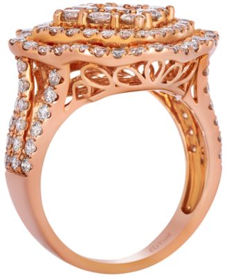 Nude Diamond Ring (2.59 ct. t.w.) in 14k Strawberry Gold