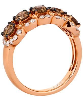 Chocolate Diamond (1.15 ct. t.w.) & Nude Diamond (0.39 ct. t.w.) Ring in 14k Strawberry Gold