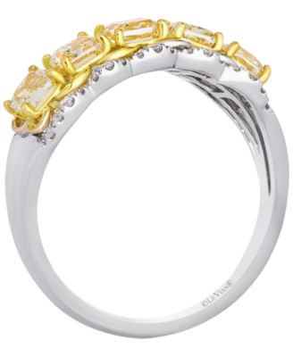 Fancy Light Yellow Diamond (1.15 ct. t.w.) & Vanilla Diamond (0.17 ct. t.w.) Ring in 14k Two-Tone Gold