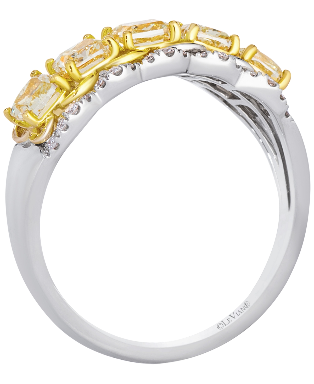 Le Vian Fancy Light Yellow Diamond (1.15 ct. t.w.) & Vanilla Diamond (0.17 ct. t.w.) Ring in 14k Two-Tone Gold