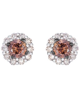 Chocolate Diamond (0.30 ct. t.w.) & Nude Diamond (0.18 ct. t.w.) Stud Earrings in 14k Vanilla Gold