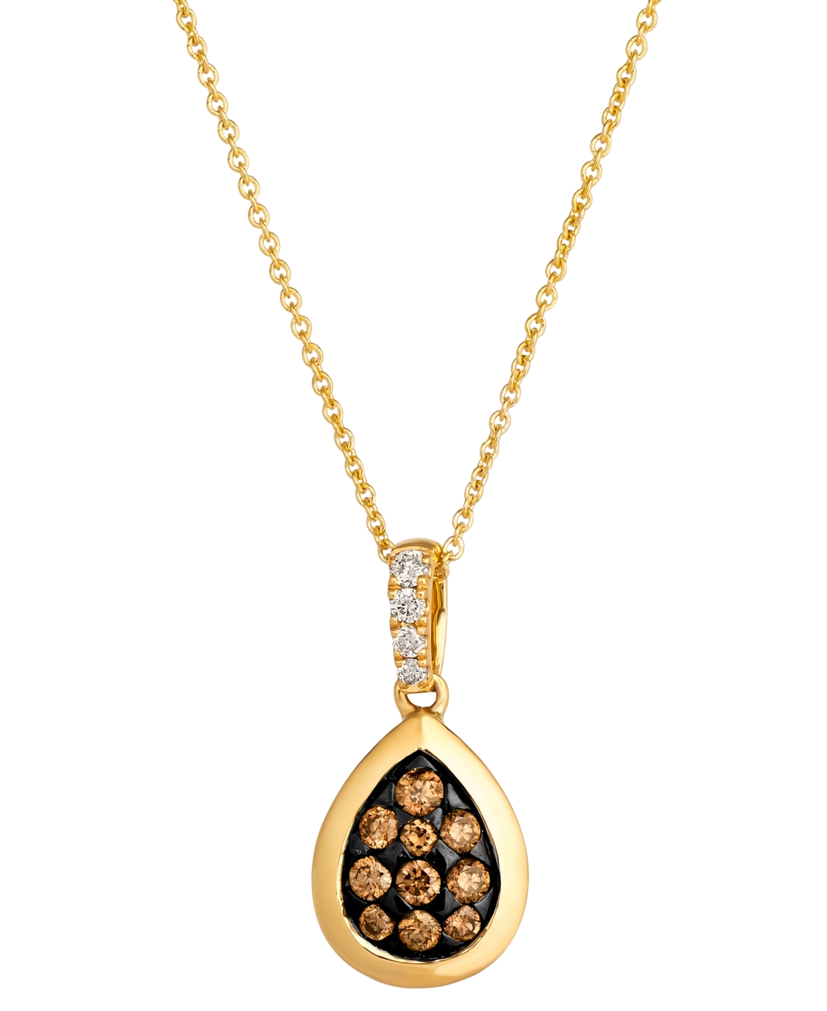 Le Vian Nude Diamond (0.05 ct. t.w.) & Chocolate Diamond (0.25 ct. t.w.) Pendant Necklace in 14k Honey Gold - Yellow Gold