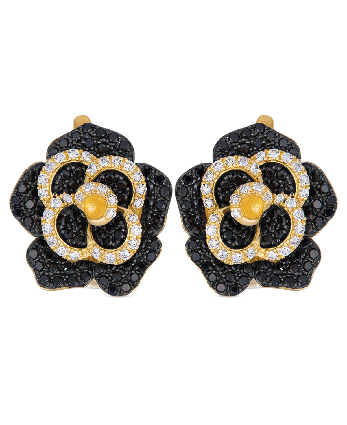 Le Vian Vanilla Diamond (0.34 ct. t.w.) & Blackberry Diamond (1.10 ct. t.w.) Stud Earrings in 14k Honey Gold