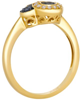 Blackberry Diamond (0.17 ct. t.w.) & Vanilla Diamond (0.105 ct. t.w.) Ring in 14k Honey Gold