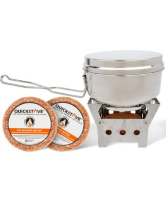 Portable Stove Kit with Camping Pot & 2 Fire Starters, Lightweight Stainless Steel Wood Burning Stove