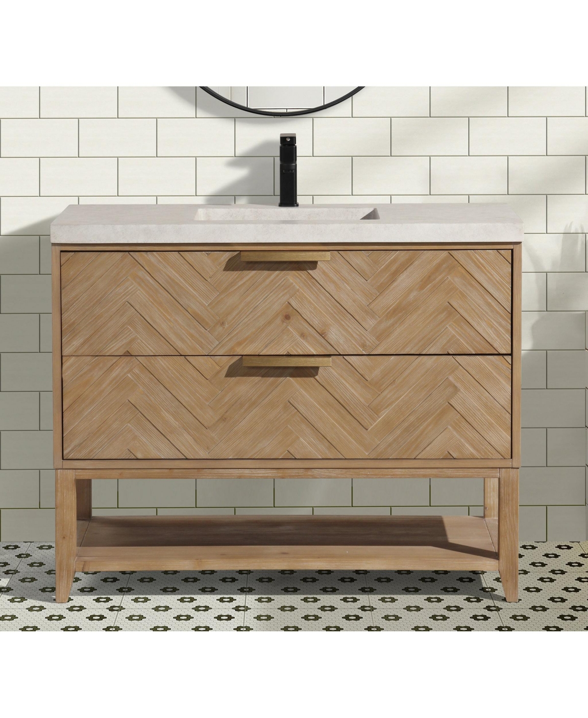 Ari Bath 42" Carlsbad Freestanding, Weathered Fir Finish