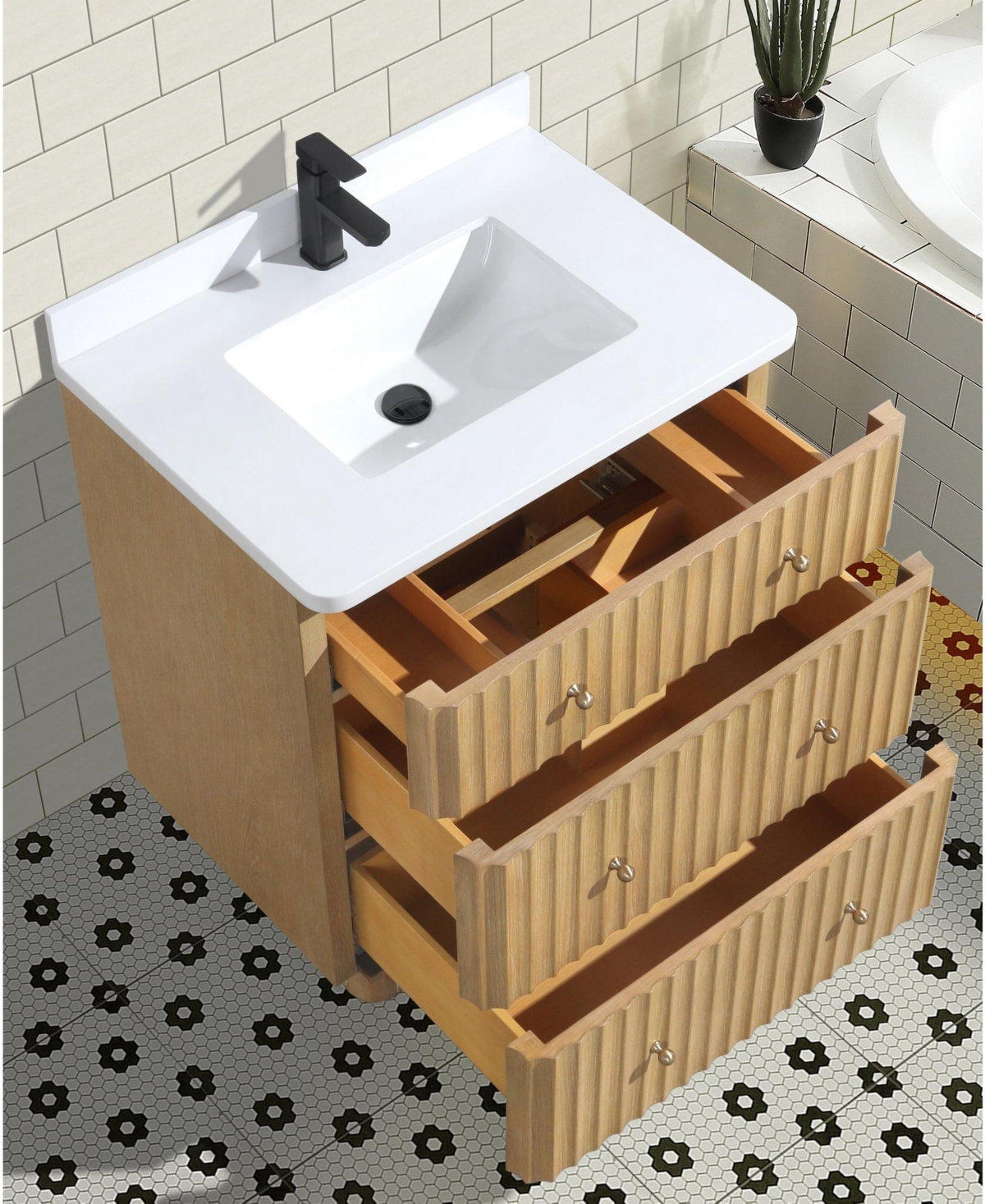 Ari Bath, La Jolla 30", Freestanding, Oak Finish