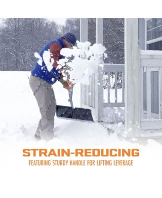 18” Snow Shovel, 34.5” Shaft, Push Scoop Combination, ERG-SNSH18