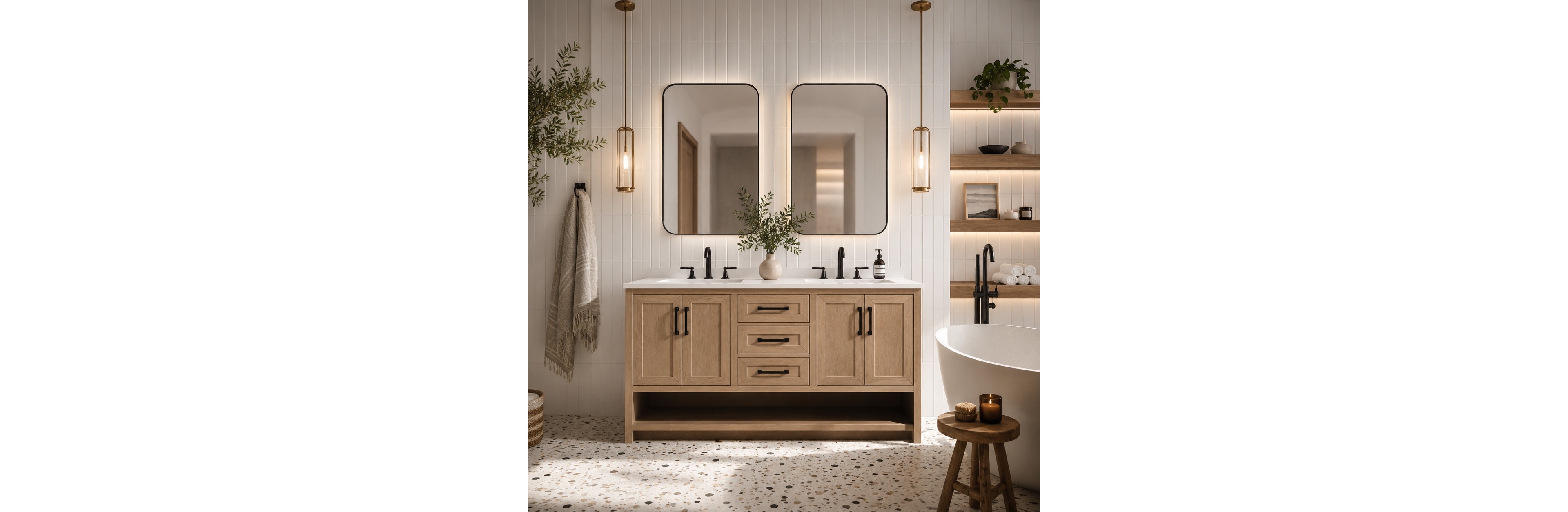 Ari Bath, Venice 55", Oak Finish