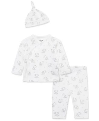 Baby Girls' or Baby Boys' Button-Up Cardigan, Pants and Matching Hat, 3-Piece Set