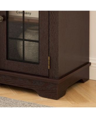 2-Door Storage cabinet with Electric Fireplace Console Cabinet