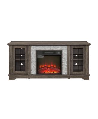 2-Door Storage cabinet with Electric Fireplace Console Cabinet
