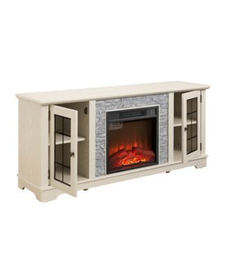 2-Door Storage cabinet with Electric Fireplace Console Cabinet