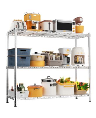 3-Tier 48 in W x 47 in H x 20 in D Height Adjustable Garage Wire Shelving Unit