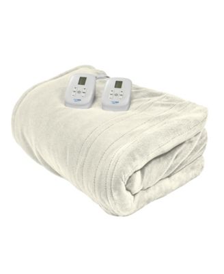 100x  90 inch Ivory Heated Blanket