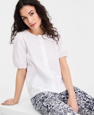 Nautica Bow-Trim Top & Floral-Print Pants