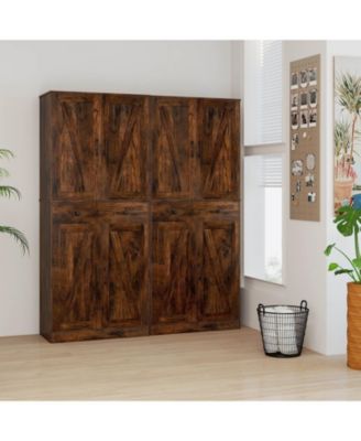 72" Tall Kitchen Pantry Modern Farmhouse Cupboard Cabinet with 4 Barn Doors
