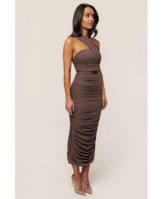 Women's Opulent Ruched Midi Dress