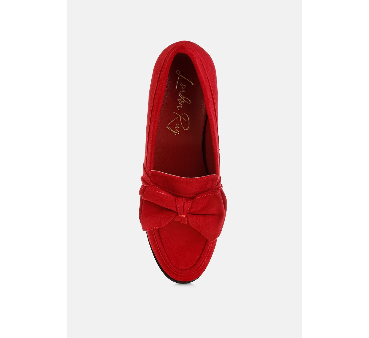 London Rag Womens Havisham Bow Accent Heeled Loafers