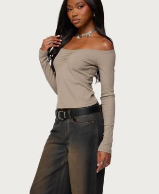 Women's Cambria Ribbed Off Shoulder Top