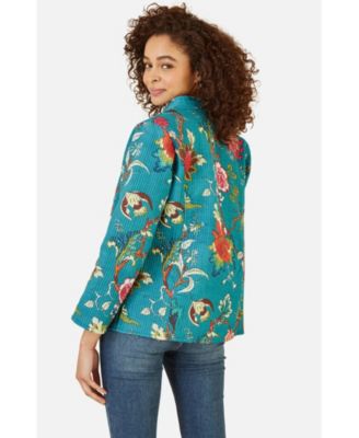 Women's Floral Reversible Cotton Quilted Jacket