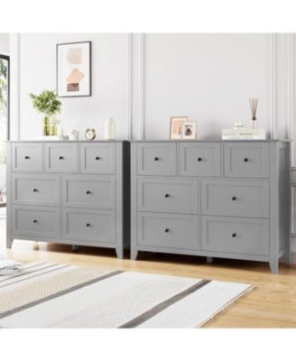 7-Drawer Modern Wood Organizer Dresser, Ample Storage Space for Bedroom, Living Room, Entryway