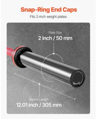 SUGFIT 6FT Barbell Bar 2-Inch Olympic Weight Bar Knurled Grip 700 LB Capacity