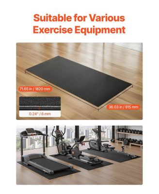 SUGFIT Treadmill Mat 36"x72" 1/4" Thick PVC Exercise Equipment Floor Protector