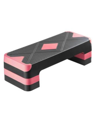 SUGFIT Aerobic Step Platform 28" Adjustable Stepper with 4 Risers Red