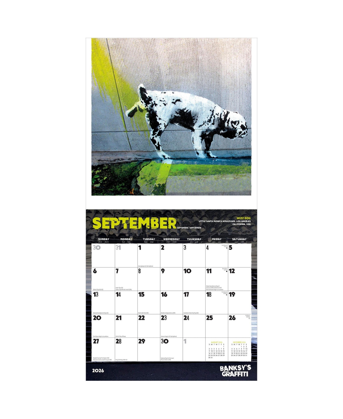 BrownTrout Banksy's Graffiti Official | 2026 12 x 24 Inch (Hanging) Monthly Square Wall Calendar | Plastic-Free