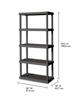 75.2 Inch Heavy Duty Durable 5 Shelf Ventilated Shelving Unit, 4 Pack