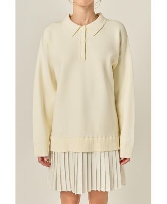 Women's Polo Mixed Media Mini Dress