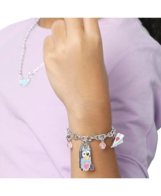 Charm Bracelet, Silver-Tone, Heart & Love Letter Charms