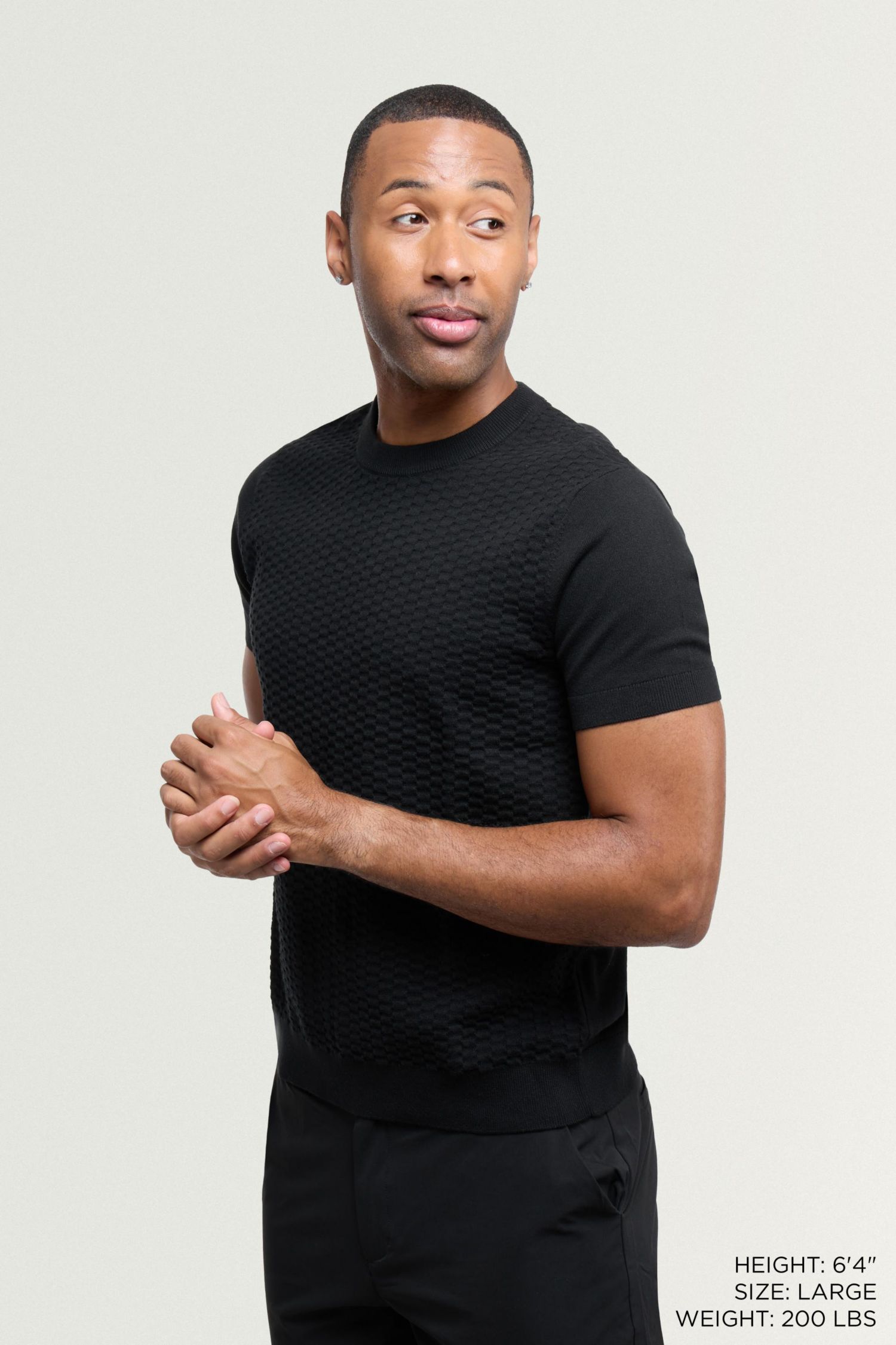 X RAY Men's Crew Rib Neck Checkered Sweater